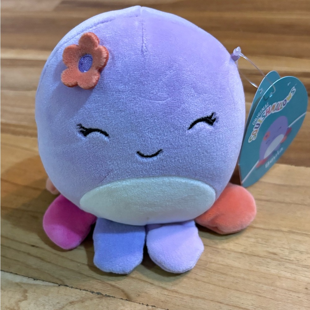 NWT, Squishmallow Beula the Octopus, Purple, 6 in